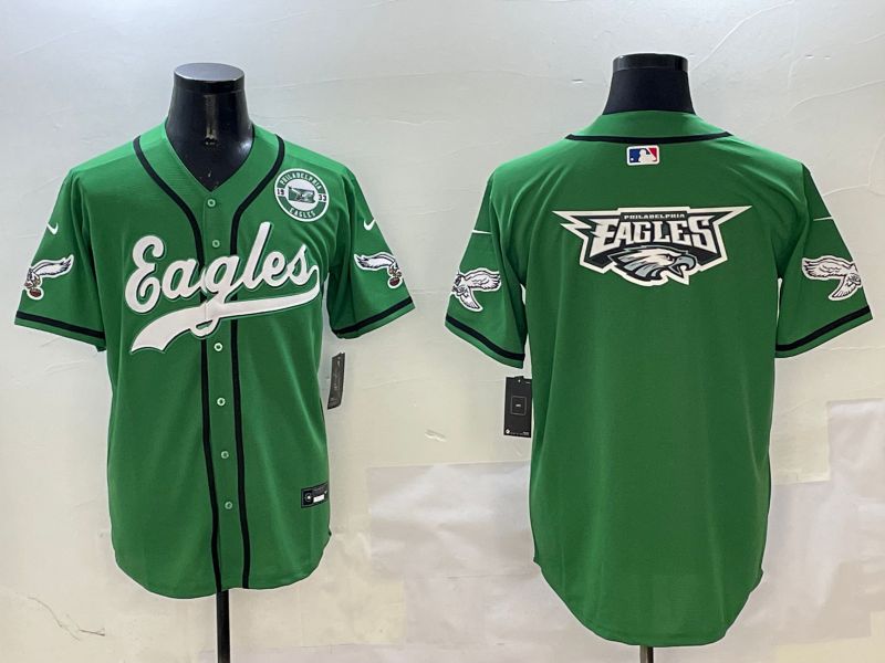 Men Philadelphia Eagles Blank Green three generations Jointly Name 2025 Nike Limited NFL Jersey style 23